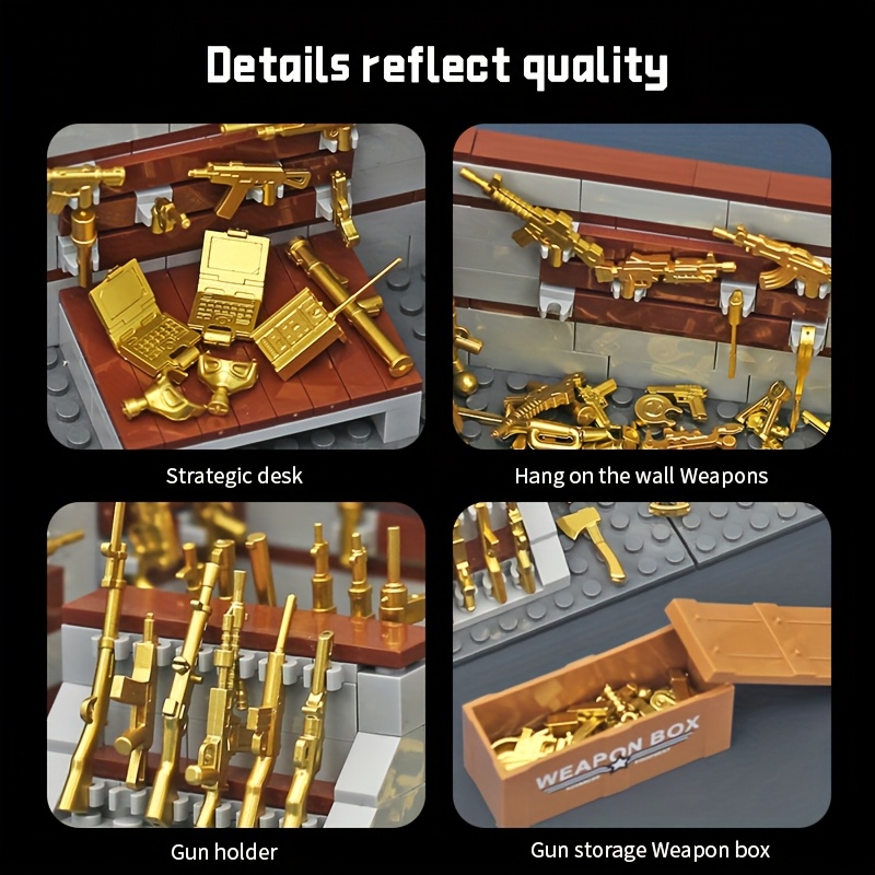Military Armory Building Blocks Toys Golden Additions